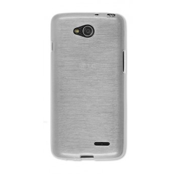 Силиконовый текстурный матовый чехол текстура Металл для LG L90 Белый