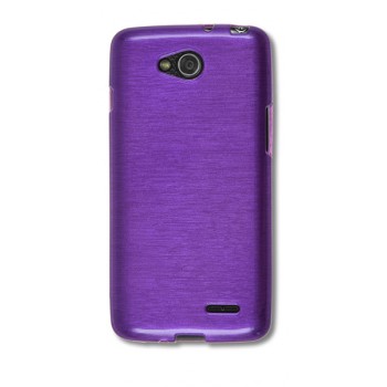 Силиконовый текстурный матовый чехол текстура Металл для LG L90 Фиолетовый