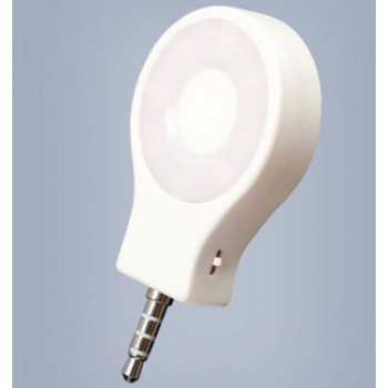 Круглая LED-вспышка 200мАч 3 Вт с регулятором яркости и подключением через аудиоразъем Белый