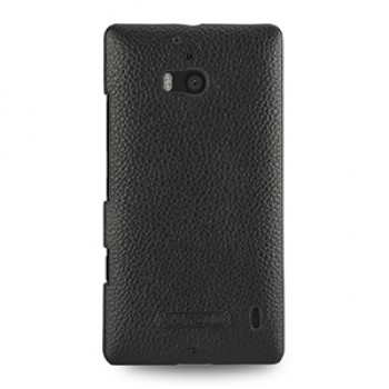 Кожаный чехол накладка (нат. кожа) для Nokia Lumia 930 черная