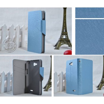 Текстурный чехол флип подставка с магнитной застежкой для LG L90 Голубой