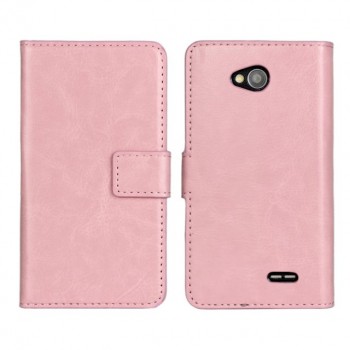 Глянцевый чехол портмоне подставка с защелкой для LG L90 Розовый