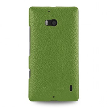 Кожаный чехол накладка (нат. кожа) для Nokia Lumia 930 зеленая