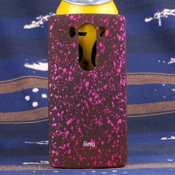 Пластиковый матовый дизайнерский чехол с голографическим принтом Звезды для LG V10 Розовый