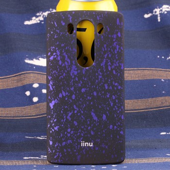 Пластиковый матовый дизайнерский чехол с голографическим принтом Звезды для LG V10 Фиолетовый