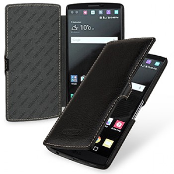 Кожаный чехол горизонтальная книжка (нат. кожа) с крепежной застежкой для LG V10
