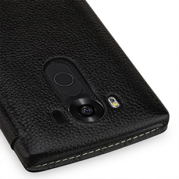 Кожаный чехол горизонтальная книжка (нат. кожа) для LG V10 Черный
