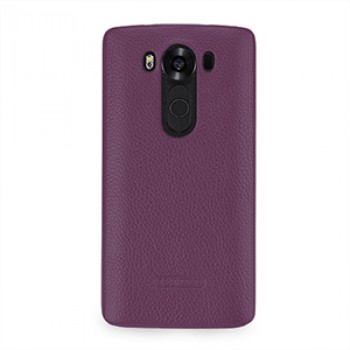 Кожаный чехол накладка (нат. кожа) для LG V10 Фиолетовый