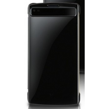Оригинальный чехол смарт флип на пластиковой нескользящей основе с окном вызова для второго экрана для LG V10 Черный