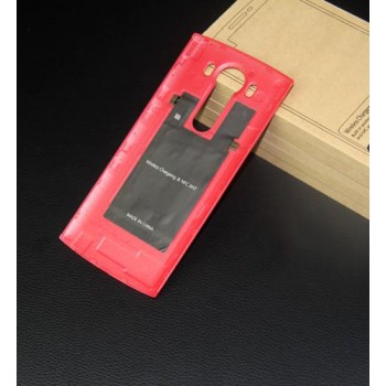 Встраиваемая поликарбонатная крышка с кожаным покрытием, встроенным NFC и функцией беспроводной зарядки для LG V10 Красный