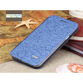 Чехол флип подставка текстура Соты на силиконовой основе для Samsung Galaxy J7 Синий
