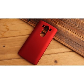 Пластиковый матовый непрозрачный чехол для LG V10 Красный