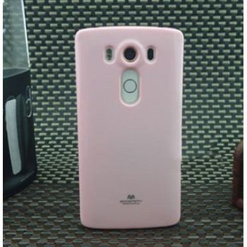 Силиконовый глянцевый непрозрачный чехол для LG V10 Розовый