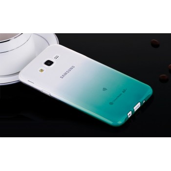 Силиконовый полупрозрачный градиентный чехол для Samsung Galaxy J7 Зеленый