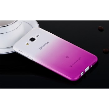 Силиконовый полупрозрачный градиентный чехол для Samsung Galaxy J7 Фиолетовый