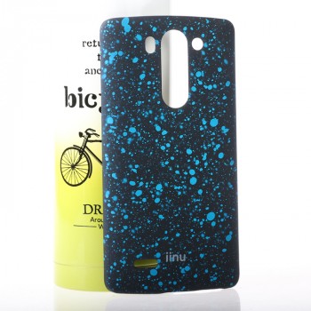 Пластиковый матовый дизайнерский чехол с голографическим принтом Звезды для LG G3 S Голубой