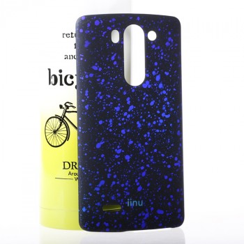 Пластиковый матовый дизайнерский чехол с голографическим принтом Звезды для LG G3 S Синий