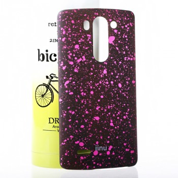 Пластиковый матовый дизайнерский чехол с голографическим принтом Звезды для LG G3 S Розовый