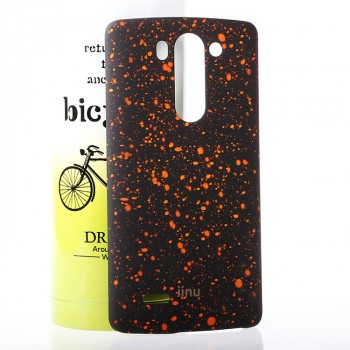 Пластиковый матовый дизайнерский чехол с голографическим принтом Звезды для LG G3 S Оранжевый