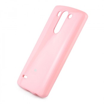 Силиконовый глянцевый непрозрачный чехол для LG G3 S Розовый