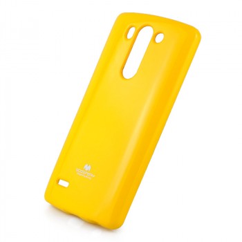 Силиконовый глянцевый непрозрачный чехол для LG G3 S Желтый