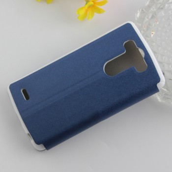 Текстурный чехол флип подставка на силиконовой основе присоске для LG G3 S Синий