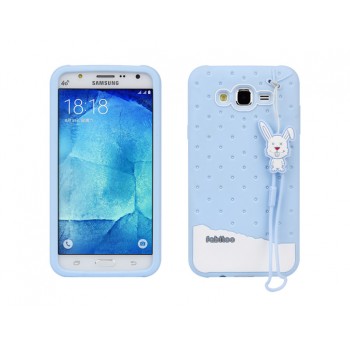 Силиконовый дизайнерский фигурный чехол для Samsung Galaxy J7 Синий