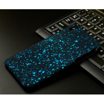 Пластиковый матовый дизайнерский чехол с голографическим принтом Звезды для HTC Desire 816 Голубой