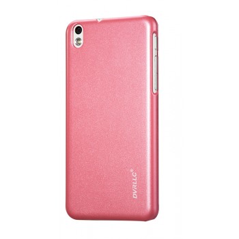 Пластиковый матовый непрозрачный металлик чехол для HTC Desire 816 Розовый