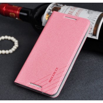Чехол флип подставка на пластиковой основе с отделением для карт для HTC Desire 816 Розовый