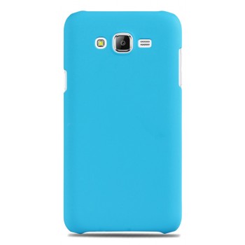 Пластиковый матовый непрозрачный чехол для Samsung Galaxy J7 Голубой
