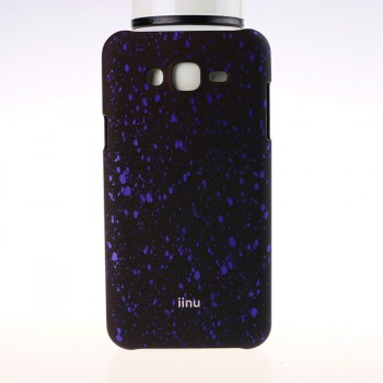 Пластиковый матовый дизайнерский чехол с голографическим принтом Звезды для Samsung Galaxy J7 Фиолетовый