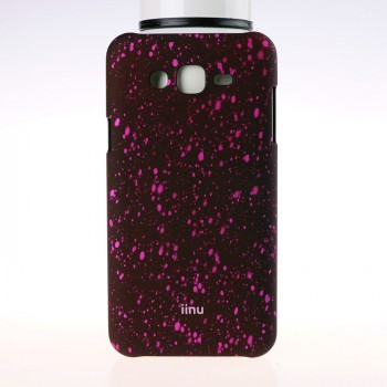 Пластиковый матовый дизайнерский чехол с голографическим принтом Звезды для Samsung Galaxy J7 Пурпурный