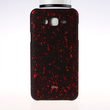 Пластиковый матовый дизайнерский чехол с голографическим принтом Звезды для Samsung Galaxy J7 Красный
