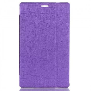 Чехол флип подставка сегментарный на поликабонатной основе текстура Линии для ASUS ZenPad 7.0 Фиолетовый