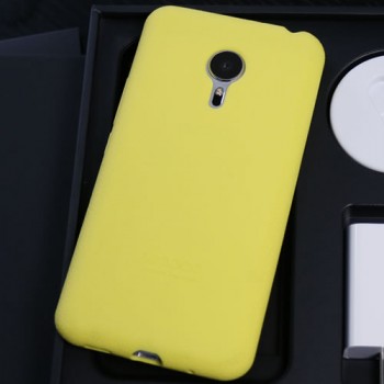 Силиконовый матовый софт-тач премиум чехол для Meizu Pro 5 Желтый
