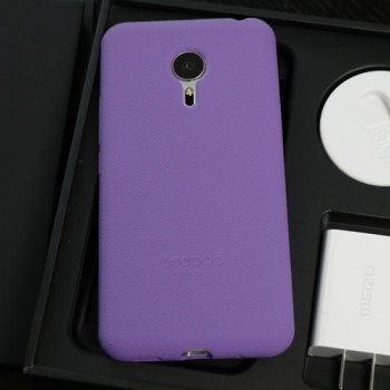 Силиконовый матовый софт-тач премиум чехол для Meizu Pro 5 Фиолетовый