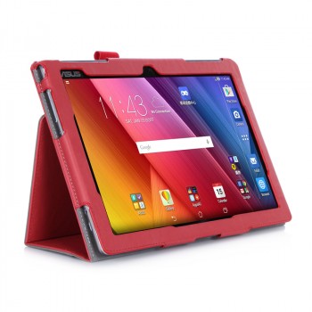 Чехол подставка с рамочной защитой экрана, внутренними отсеками и поддержкой кисти для ASUS ZenPad 10 Красный