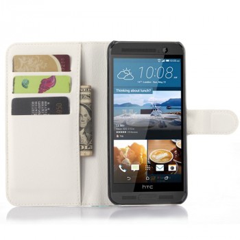 Чехол портмоне подставка на пластиковой основе с магнитной застежкой для HTC One ME Белый