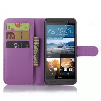 Чехол портмоне подставка на пластиковой основе с магнитной застежкой для HTC One ME Фиолетовый