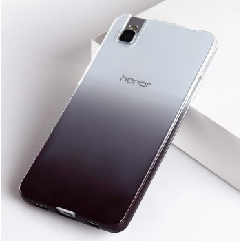 Силиконовый матовый полупрозрачный градиентный чехол для Huawei ShotX Черный