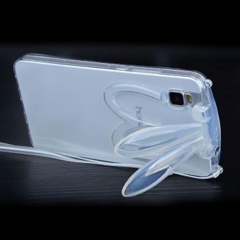 Силиконовый дизайнерский фигурный чехол Заяц со складными ушами для Huawei ShotX Белый