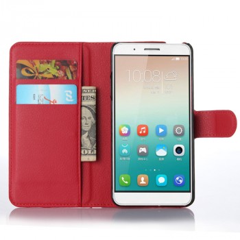 Чехол портмоне подставка на пластиковой основе и на магнитной защелке для Huawei ShotX Красный