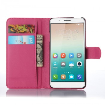 Чехол портмоне подставка на пластиковой основе и на магнитной защелке для Huawei ShotX Пурпурный