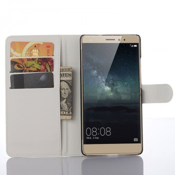 Чехол портмоне подставка на пластикокой основе и на магнитной защелке для Huawei Mate S Белый