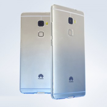 Силиконовый матовый полупрозрачный градиентный чехол для Huawei Mate S Голубой