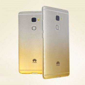 Силиконовый матовый полупрозрачный градиентный чехол для Huawei Mate S Желтый
