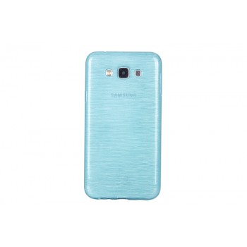 Силиконовый полупрозрачный чехол текстура Металлик для Samsung Galaxy J7 Голубой
