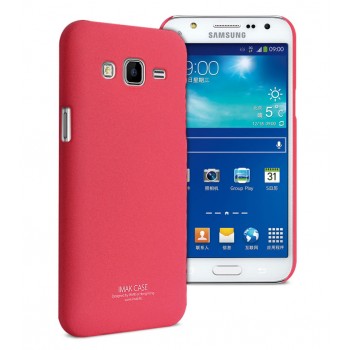 Пластиковый матовый непрозрачный чехол с повышенной шероховатостью для Samsung Galaxy J7 Пурпурный