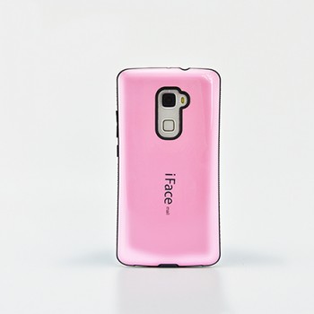 Эргономичный силиконовый непрозрачный чехол с нескользящими гранями для Huawei Mate S Розовый